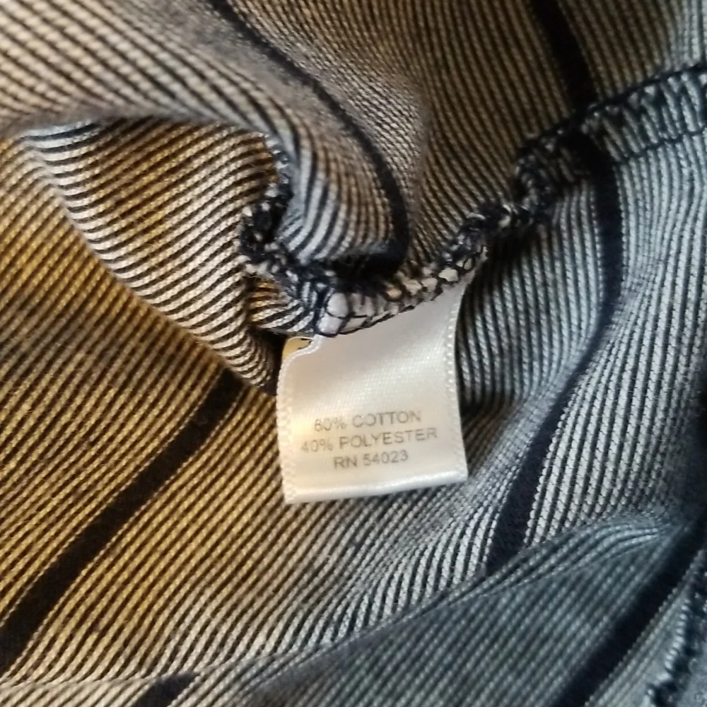Banana Republic Light Gray and Navy Striped Polo